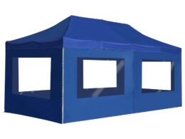 vidaXL Professional Folding Party Tent with Walls Aluminum 19.7'x9.8' Blue