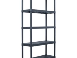 vidaXL Storage Shelf Rack Black 551.2 lb 31.5"x15.7"x70.9" Plastic
