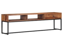 vidaXL TV Stand 63"x11.8"x17.7" Solid Wood Sheesham