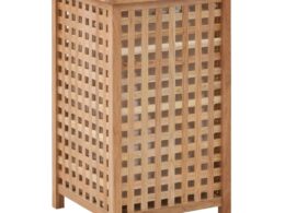 vidaXL Laundry Bin 15.4"x15.4"x25.6" Solid Wood Walnut