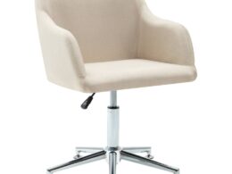 vidaXL Swivel Dining Chair Cream Fabric