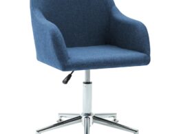 vidaXL Swivel Dining Chair Blue Fabric
