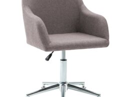 vidaXL Swivel Dining Chair Taupe Fabric
