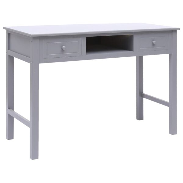 vidaXL Writing Desk Gray 43.3"x17.7"x29.9" Wood