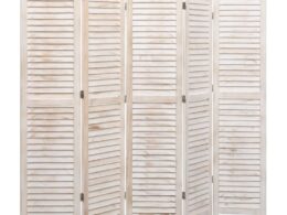 vidaXL 5-Panel Room Divider White 68.9"x65" Wood