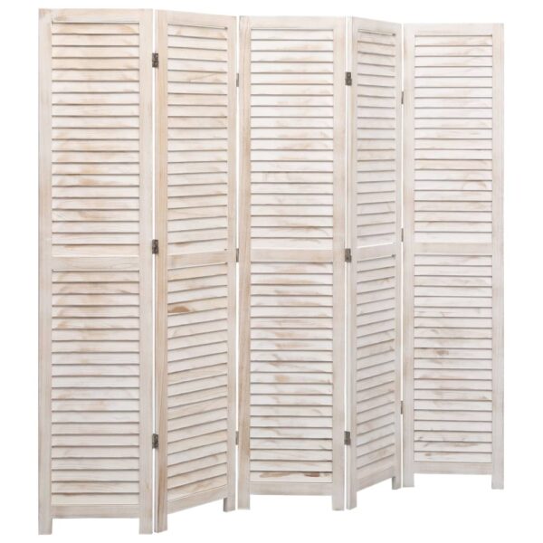 vidaXL 5-Panel Room Divider White 68.9"x65" Wood