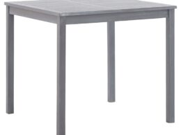vidaXL Patio Table Gray 31.5"x31.5"x29.1" Solid Acacia Wood