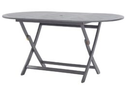 vidaXL Folding Patio Table 63"x33.5"x29.5" Solid Acacia Wood