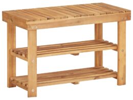 vidaXL Shoe Rack 27.5"x12.5"x18.1" Solid Acacia Wood