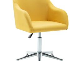 vidaXL Swivel Office Chair Yellow Fabric