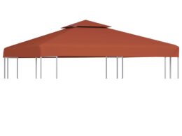 vidaXL 2-Tier Gazebo Top Cover 9.1 oz/yd² 9.8'x9.8' Terracotta