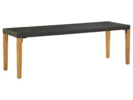 vidaXL Patio Bench 31.5" Poly Rattan Black