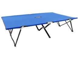 vidaXL Two Person Folding Sun Lounger Blue Steel
