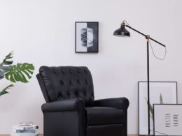 vidaXL Reclining Chair Black Faux Leather