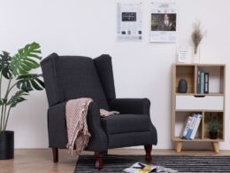 vidaXL Recliner Dark Gray Fabric