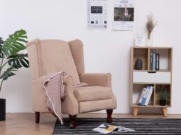 vidaXL Recliner Cream Fabric