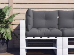 vidaXL Pallet Cushions 3 pcs Anthracite Fabric