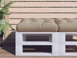 vidaXL Pallet Cushion Taupe 23.6"x23.6"x4.7" Fabric