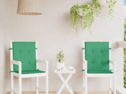 vidaXL Garden Lowback Chair Cushions 2 pcs Green 39.4"x19.7"x1.2" Oxford Fabric