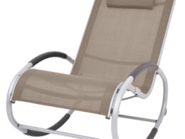 vidaXL Outdoor Rocking Chair Taupe Textilene