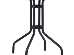 vidaXL Patio Table Black 23.6" Steel and Glass