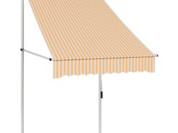 vidaXL Manual Retractable Awning 39.4" Orange and White Stripes