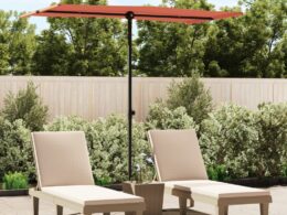 vidaXL Garden Parasol with Aluminum Pole 70.9"x43.3" Terracotta