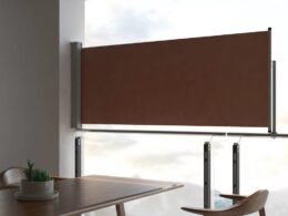 vidaXL Patio Retractable Side Awning 39.4"x118.1" Brown