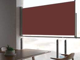 vidaXL Patio Retractable Side Awning 31.5"x118.1" Brown