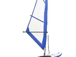 vidaXL Inflatable Stand Up Paddleboard with Sail Set Blue and White