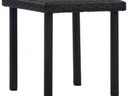 vidaXL Patio Tea Table Brown 15.7"x15.7"x15.7" Poly Rattan