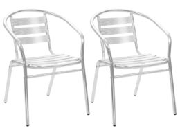 vidaXL Stackable Patio Chairs 2 pcs Aluminum