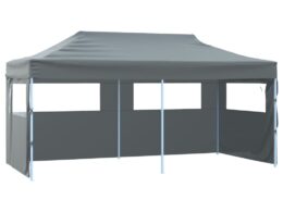 vidaXL Professional Folding Party Tent with 4 Sidewalls 9.8'x19.7' Steel Anthracite