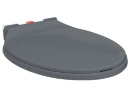 vidaXL Soft-Close Toilet Seat Quick Release Gray Oval