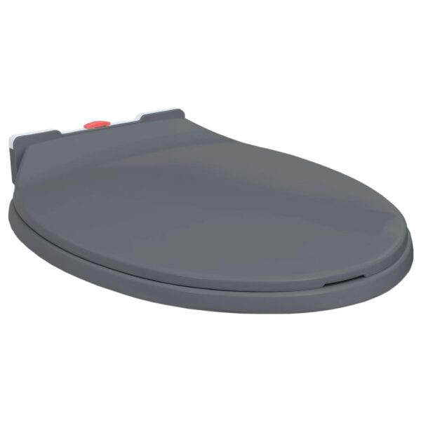 vidaXL Soft-Close Toilet Seat Quick Release Gray Oval