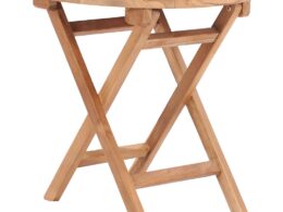 vidaXL Folding Patio Table 17.7" Solid Teak Wood