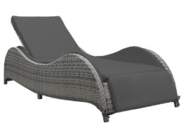 vidaXL Sun Lounger with Cushion Poly Rattan Anthracite