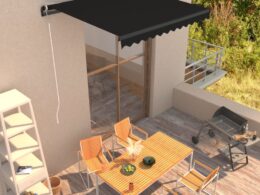 vidaXL Manual Retractable Awning 118.1"x98.4" Anthracite