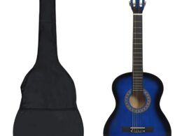 vidaXL 8 Piece Classical Guitar Beginner Set Blue 3/4 36"