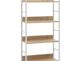 vidaXL 4-Layer Book Shelf Oak 23.6"x10.9"x49" Engineered Wood