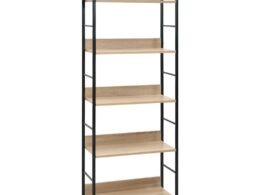 vidaXL 5-Layer Book Shelf Oak 23.6"x10.9"x62.4" Engineered Wood