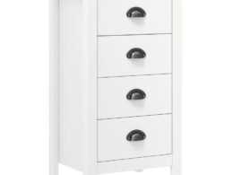 vidaXL Sideboard Hill White 18.1"x13.8"x31.5" Solid Pine Wood