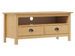 vidaXL TV Stand Hill Honey Brown 43.3"x15.7"x18.5" Solid Pine Wood
