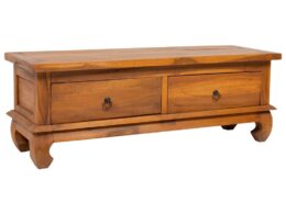 vidaXL TV Stand 43.3"x13.8"x15.7" Solid Wood Teak