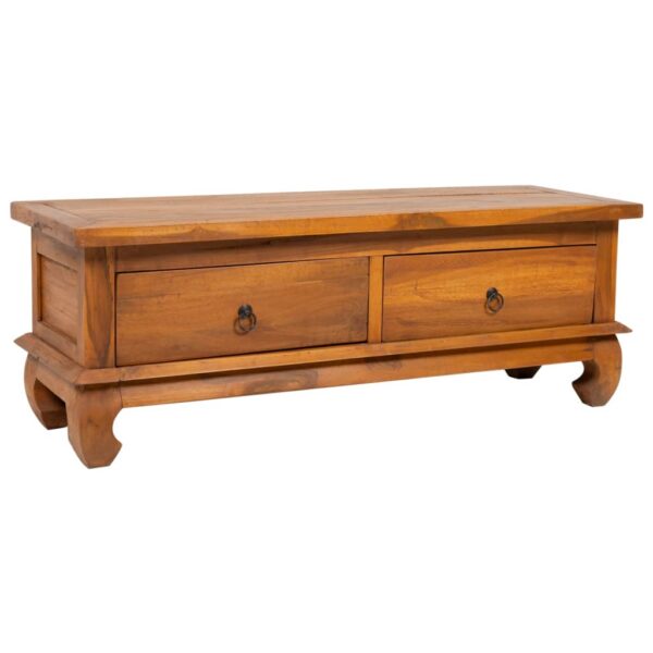 vidaXL TV Stand 43.3"x13.8"x15.7" Solid Wood Teak