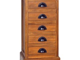 vidaXL 5-Drawer Cabinet 13.8"x11.8"x23.6" Solid Teak Wood