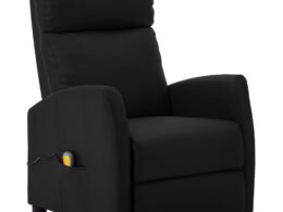 vidaXL Massage Chair Black Faux Leather