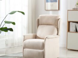 vidaXL Recliner Chair Cream Fabric