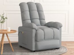vidaXL Massage Recliner Light Gray Fabric