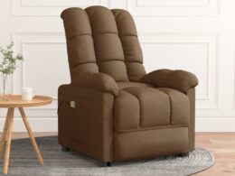 vidaXL Massage Recliner Brown Fabric